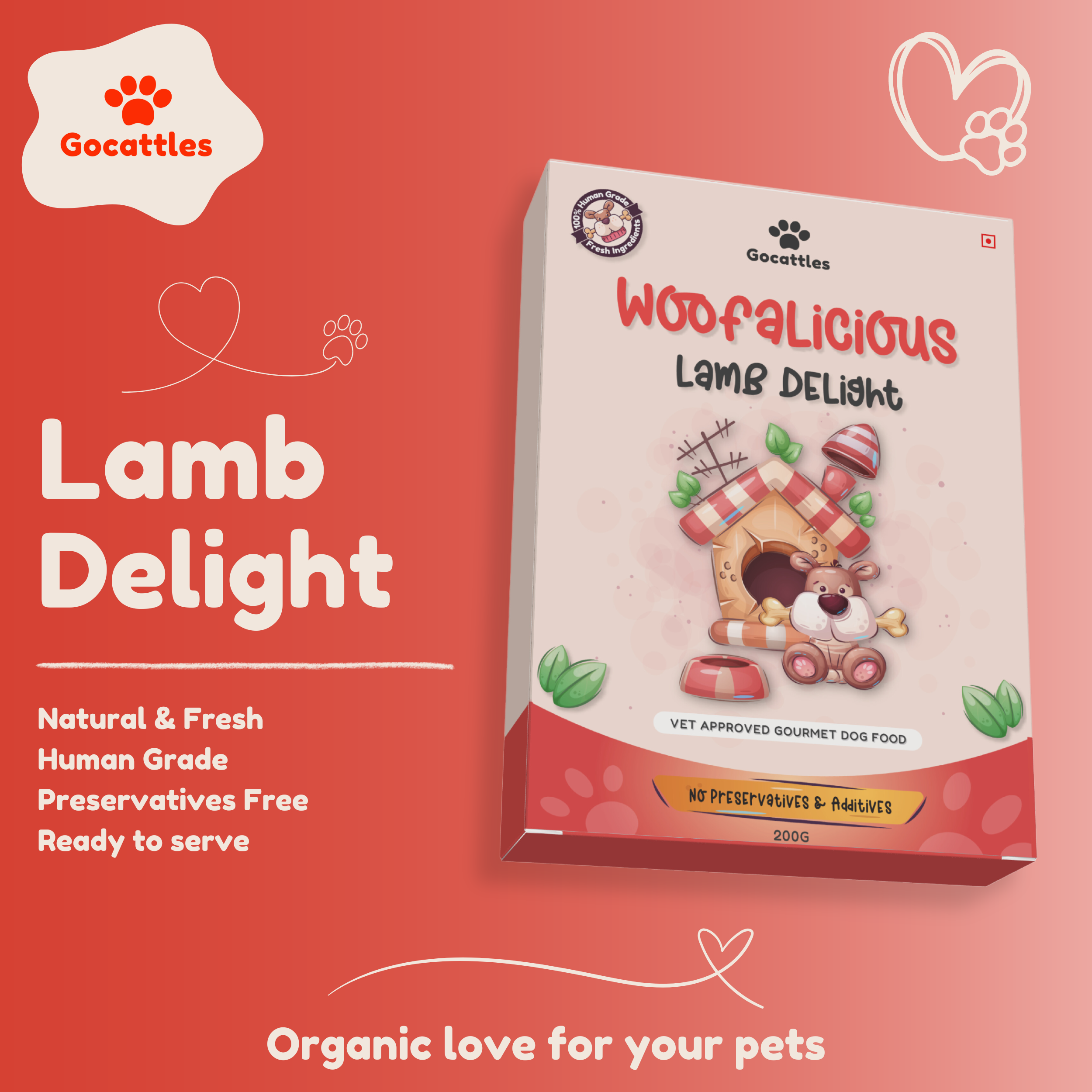 Woofalicious Lamb Delight 200G | Fresh Dog Food