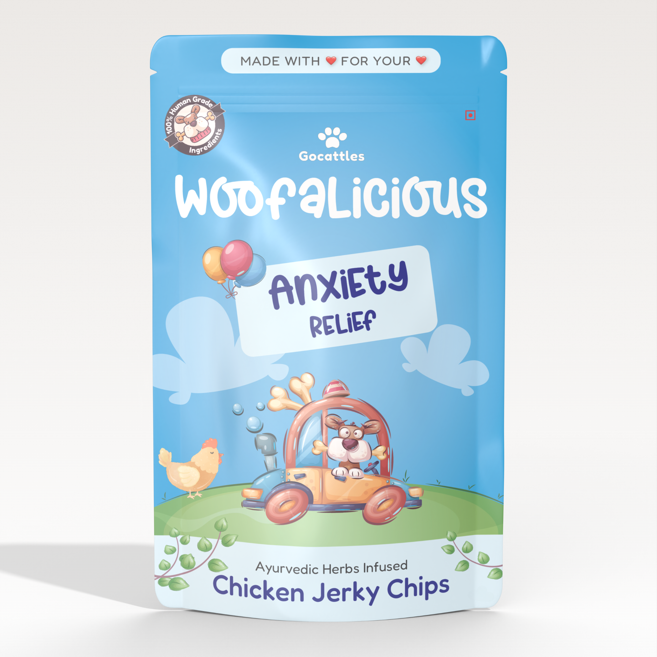Woofalicious Chicken Jerky Dog Treats | Anxiety Relief | 75gms