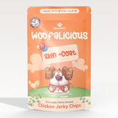 Woofalicious Chicken Jerky Dog Treats | Skin & Coat | 75gms